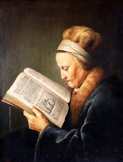 unknow artist Portrait of an old woman reading